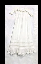 Antique c1920s White Christening Gown Baby Baptism Dress Cotton Lawn Heirloom