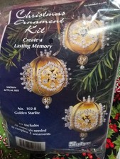 Vintage New Sulyn Golden Starlite Sequin  Beaded Christmas Ornament Kit