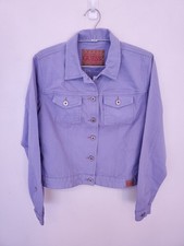 Vintage GUESS USA Womens L Lavender Cropped Denim Jacket NWT Y2K Garment Dyed