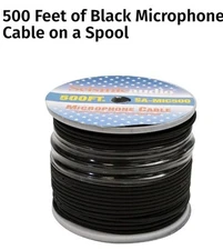 Speakers Microphone Cable, Build Your Own Mic Cable, Spool of 500 Feet Cable