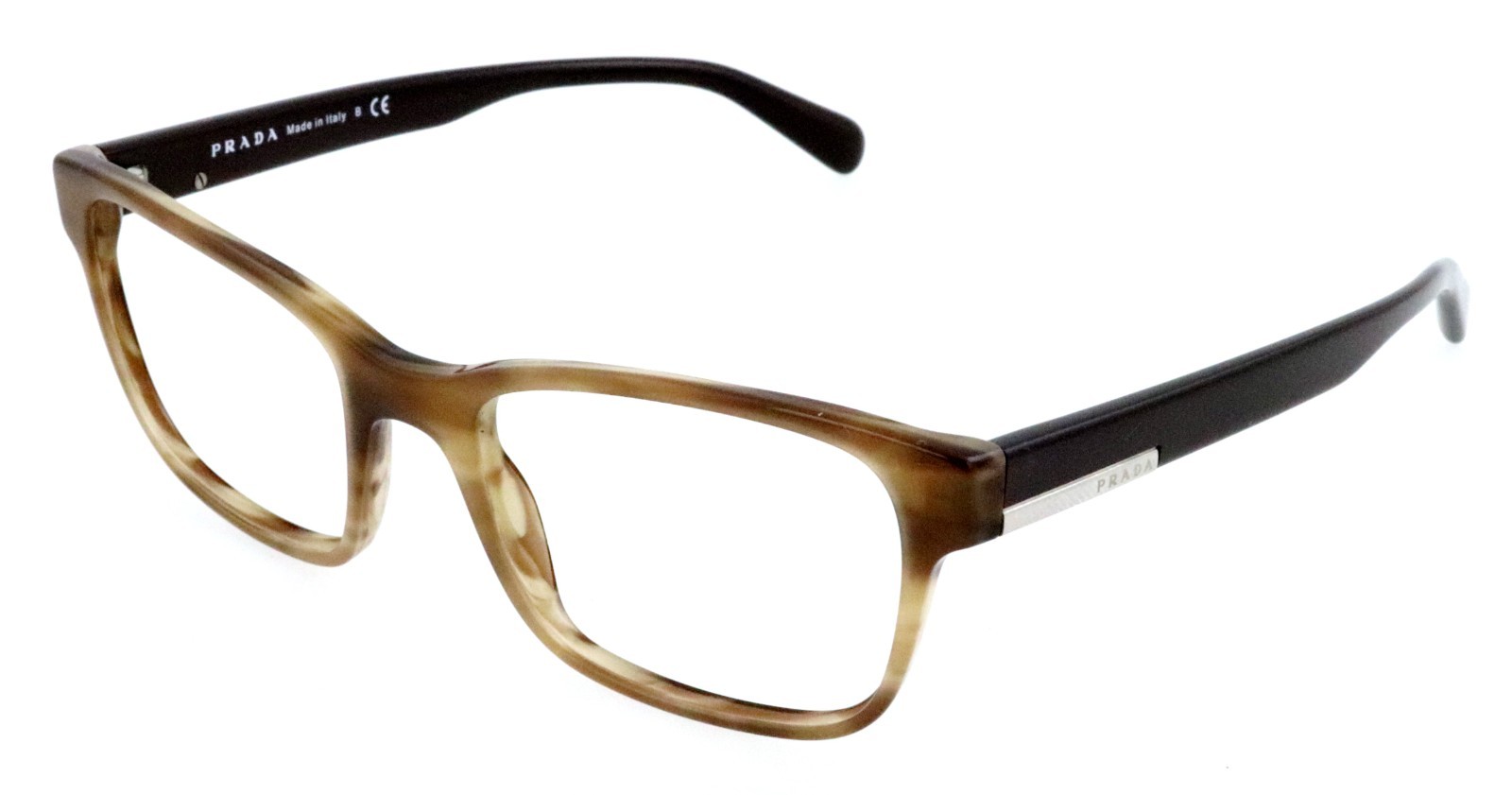 New PRADA VPR06U VYQ-1O1 54mm Brown Havana Square Eyeglasses Frames Only Italy thumbnail 6