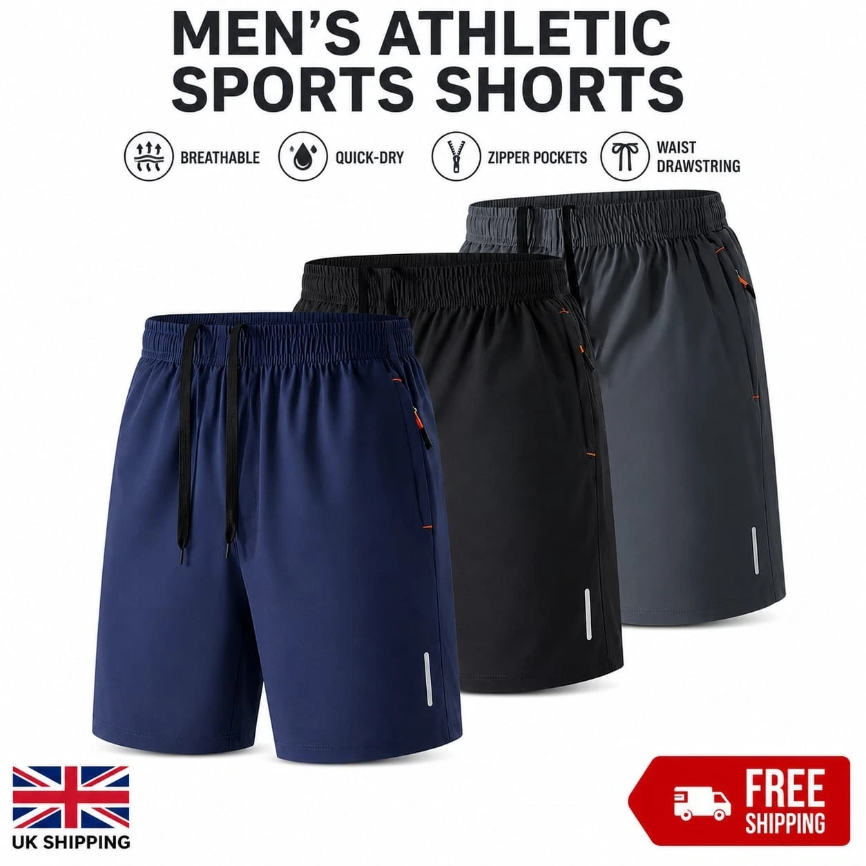3 Pack Men Gym Shorts Quick Dry Athletic Running Shorts Zipper Pocket Sports Fit
Opens in a new wind