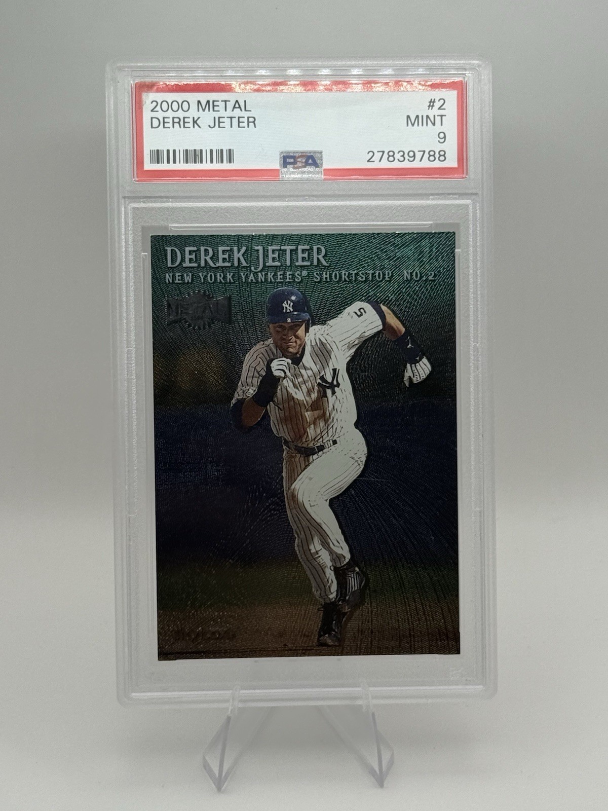 SkyBox 2000 Metal Derek Jeter Yankees #2 EMERALD PSA 9 MINT RARE