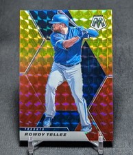 Rowdy Tellez Red/Yellow Fusion Choice Prizm /64 2021 Panini Mosaic #26 Blue Jays