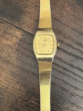 Vintage 1986 Seiko Ladies Quartz Dress Watch 2020-5559 Gold Tone Mesh
