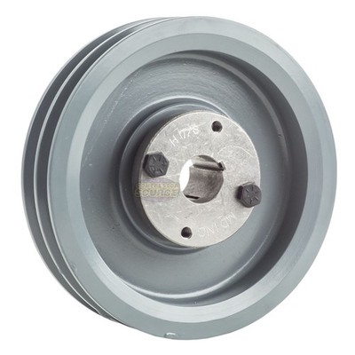 Cast Iron 6'' Dual Groove Pulley for Belt A Section 4L with 7/8'' Sheave Bushing
