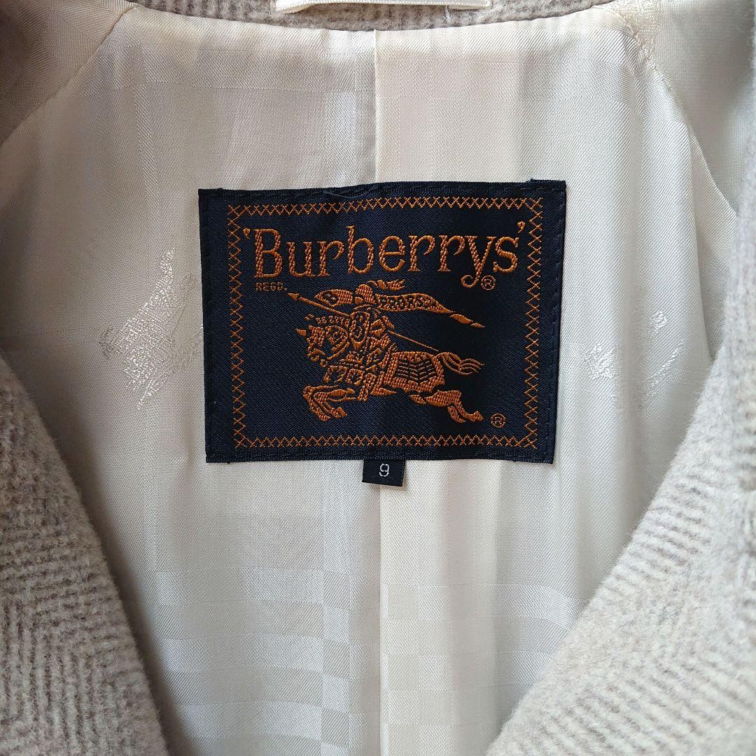 Burberry   Herringbone Long Coat Ivory Size 9 Wool Angora thumbnail 2