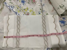 165 Matouk Italy NWT 1 Neck roll Sham 600TC Cotton Percale Chain 16  x10  DUNE