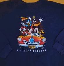 VTG Mickey's Stuff For Kid XL Navy Graphic Mickey Mouse Car LS Crew Sweatshirt