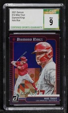 2021 Panini Donruss Diamond Kings Holo Blue Mike Trout #14 CSG 9 Mint 9cx