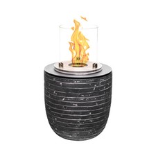 Muenkel Design Vigo – Rayures Noir-Gris – BIO-Éthanol Fe (FKE-0872.SSZGR.MS)