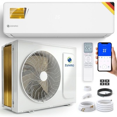 ZENIRO Split Klimaanlage Set Klimagerät ULTRA+ Mit Heizfunktion 4D-Flow WiFi App