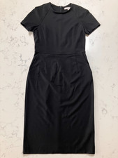 L.K.Bennett Women's Black Jersey Short Sleeve Fitted Dress - Size 10