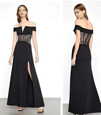 BCBG　ドレス BCBG MAXAZRIA OFF-THE-SHOULDER LACE CORSET WHITE AND RED GOWN MAXI