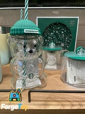 2026 Starbucks Barista Bear Cup Limited Edition Glass Cup Xmas gift 591 ml
