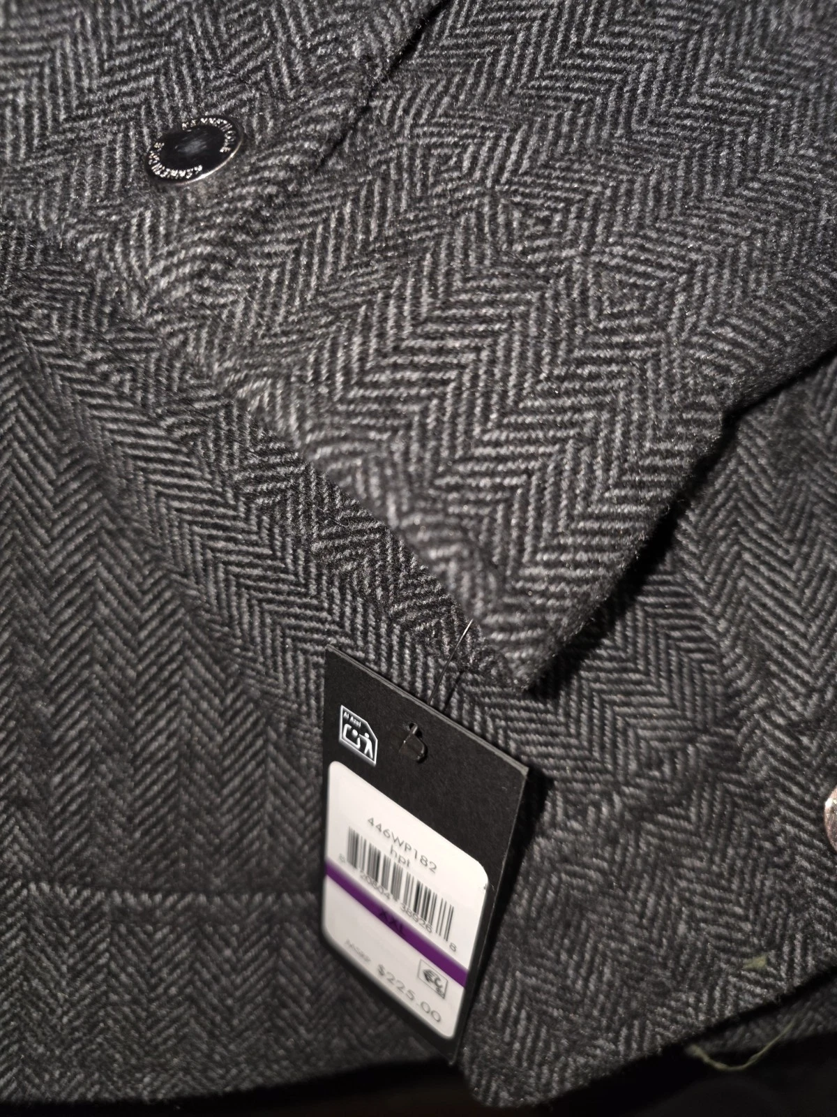 Kenneth Cole NY Men's Gray Herringbone Full Zip Jacket w/ Pockets 2XL image 3