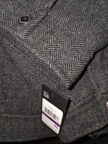 Kenneth Cole NY Men's Gray Herringbone Full Zip Jacket w/ Pockets 2XL image 3