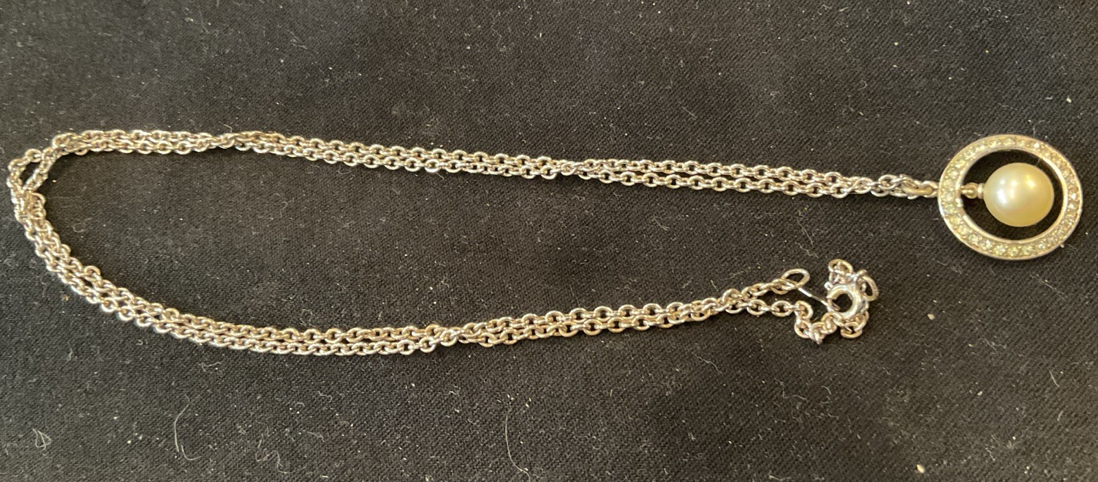 Vintage Crown Trafari Rhinestone circle necklace … - image 2