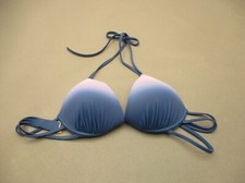 34B SHADE SHORE Womens Blue Lined Underwire Back/Halter Closure Bikini Top 4G