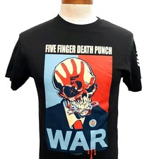 NEW Black Five Finger Death Punch 2013 War T-Shirt Medium Short Sleeve Cotton
