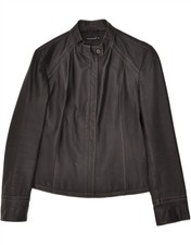 Blasting Womens Crop Leather Jacket Uk 12 Medium Black Leather Bm13