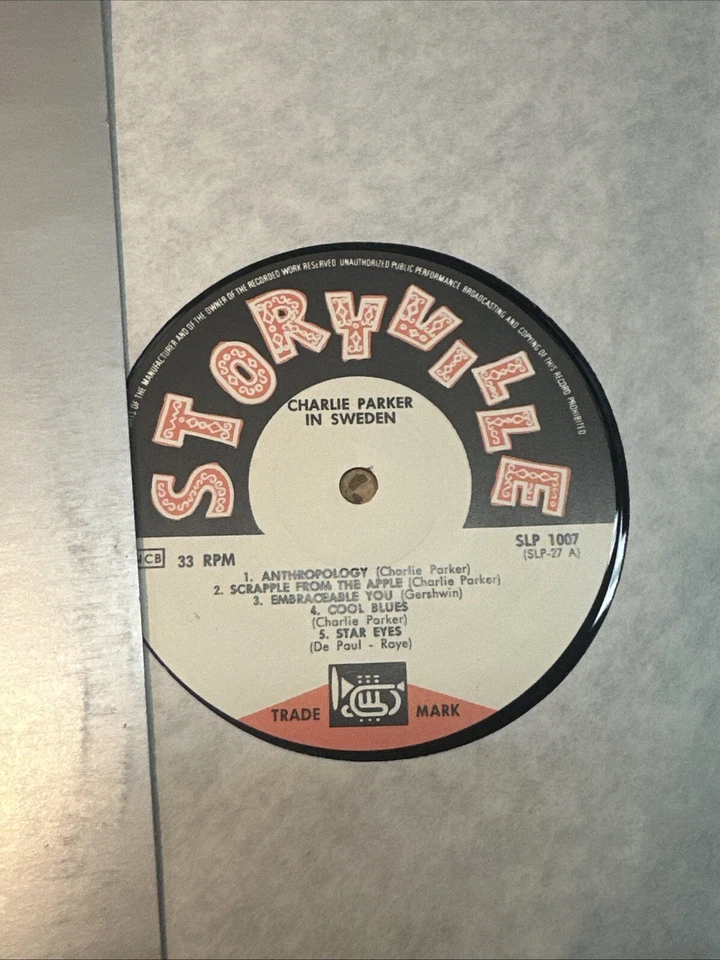 Charlie Parker – Charlie Parker In Sweden 1950 - Storyville SLP-1007 - Jazz Lp - Image 2 of 4