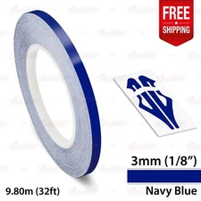 NAVY BLUE 1/8" 3mm Roll PIN STRIPE Car Striping Line TAPE Decal Vinyl Sticker