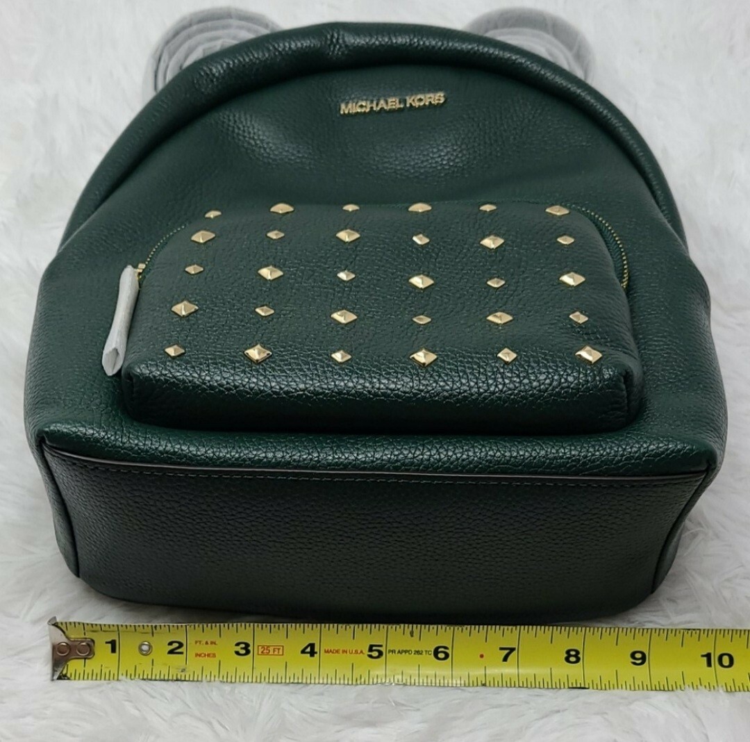 Michael Kors MOTT leather backpack racing green Michael Kors Cooper Medium Pebbled Leather And Signature  main image 4
