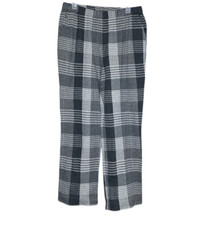 Lands' End Medium M Black Gray Plaid Check Sport Knit High-Rise Pull-On Pant