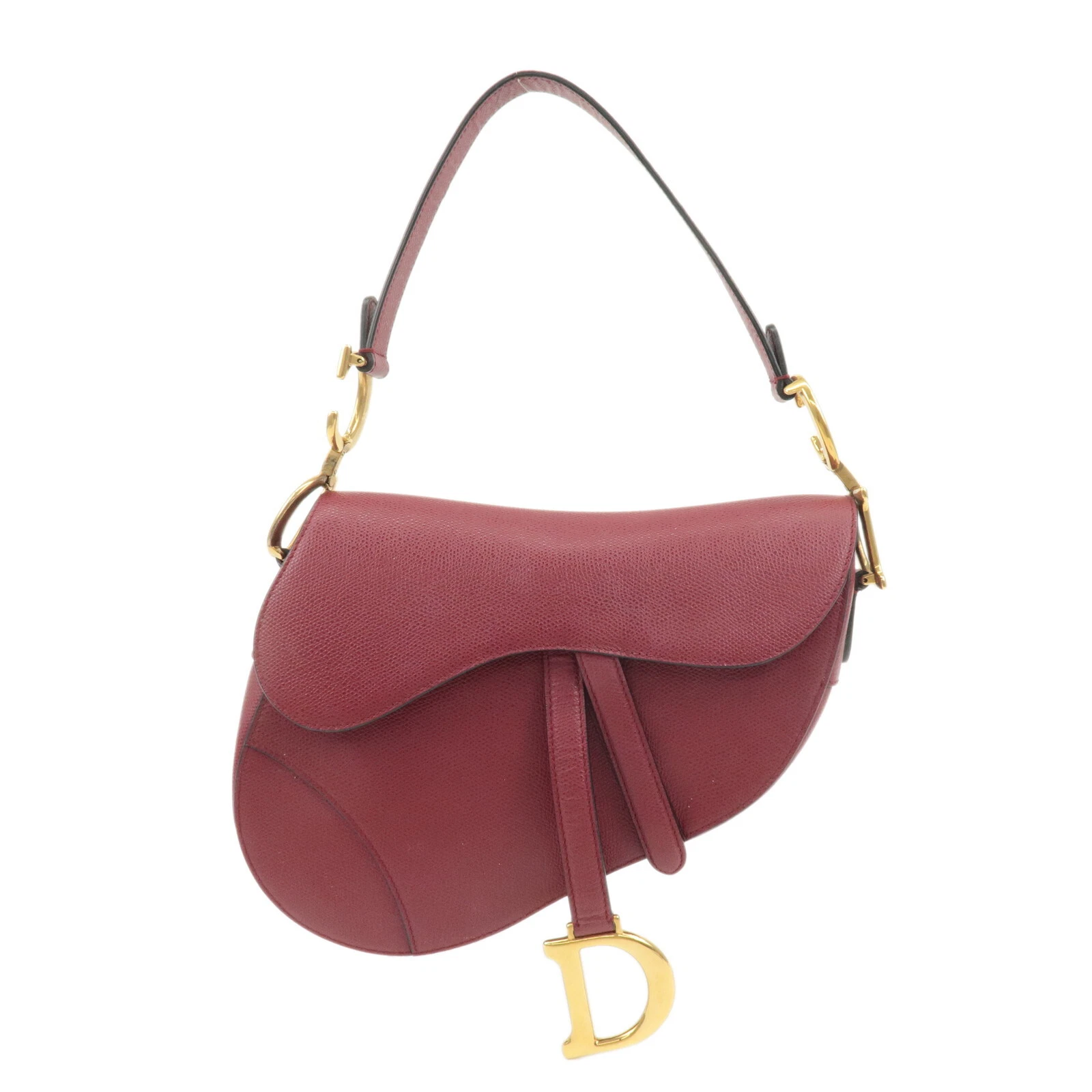 Authentique sac à main Christian Dior oblique toile cuir selle rouge occasion F/S