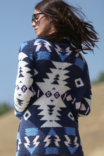 Aztec Pattern KNITTED SWEATER CARDIGAN 