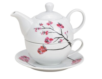 Tea for One Set - Teekanne - mit Kirschblüten Design - Cherry Blossom
