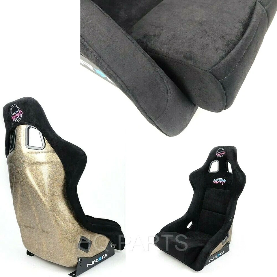 NRG PRISMA FIXED BACK BUCKET RACING SEAT FRP-302BK-ULTRA ALCANTARA BLACK LARGE - Image 3 of 4