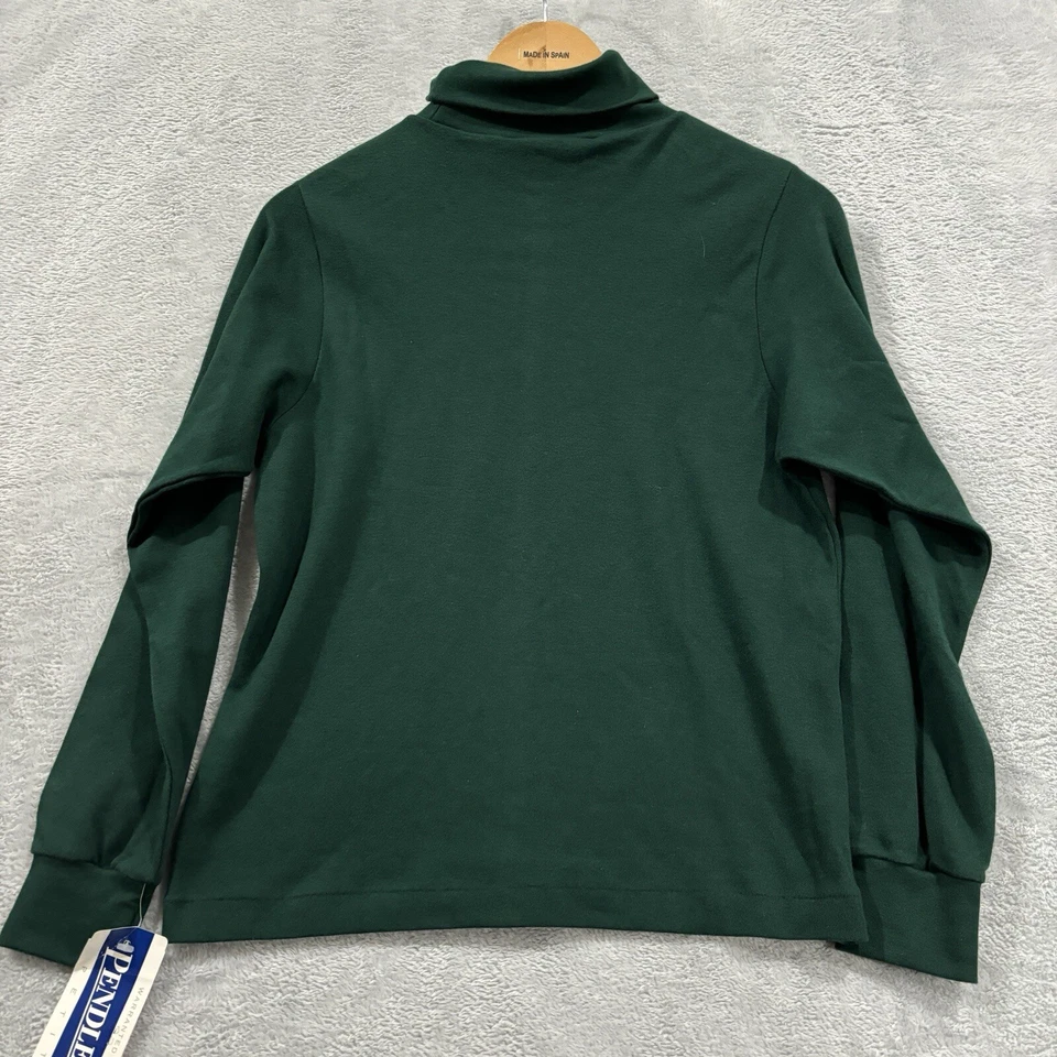 Suéter Pendleton Mujer Pequeño Cuello Simulado Verde Pullover Manga Larga Algodón Foto 2 de 4