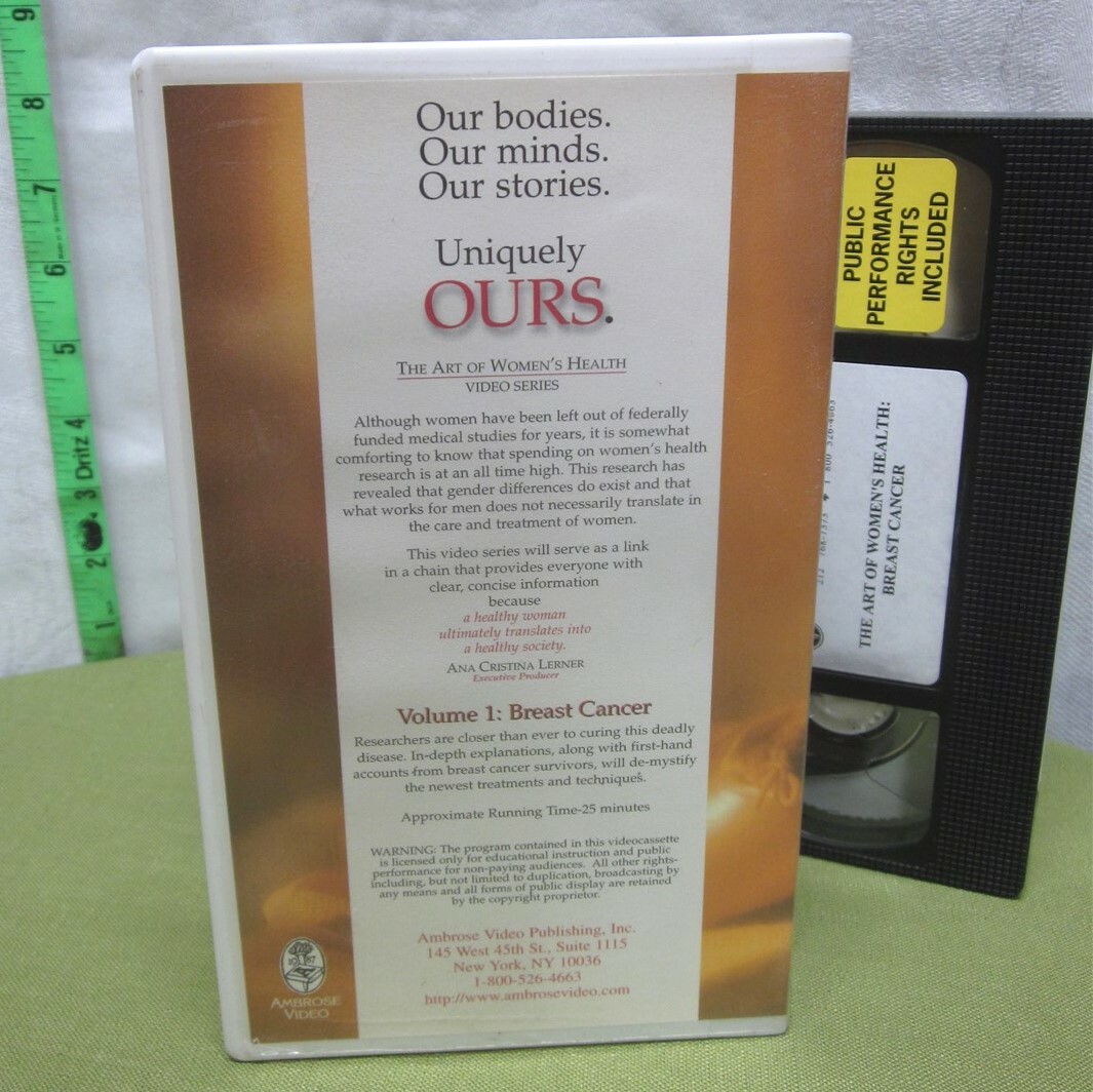 ART OF WOMEN'S HEALTH Breast Cancer documentary VHS treatment
