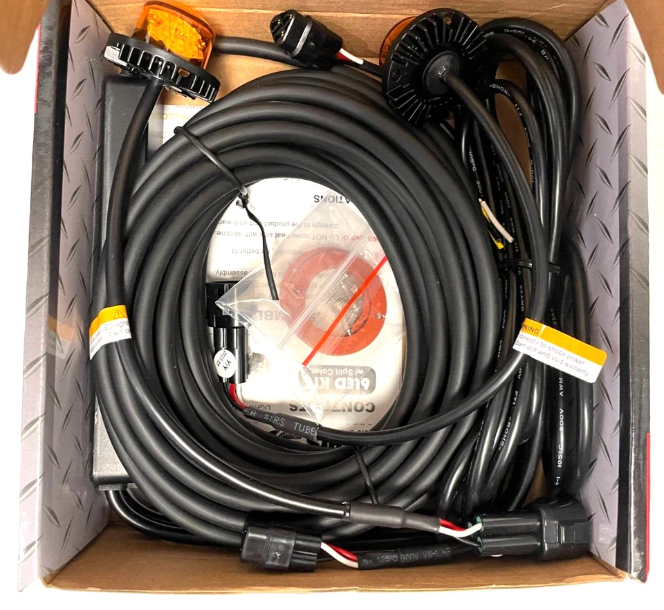 AMBER BOLT-ON HIDDEN STROBE KITS W/ IN-LINE FLASHERS-6 LED 25' BUYERS 8891226 - Image 2 of 2