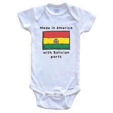 Made In America With Bolivian Parts Bolivia Flag One Piece Baby Bodysuit