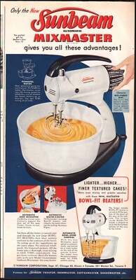1940''s Vintage ad Sunbeam mixmaster retro kitchen appliance photo