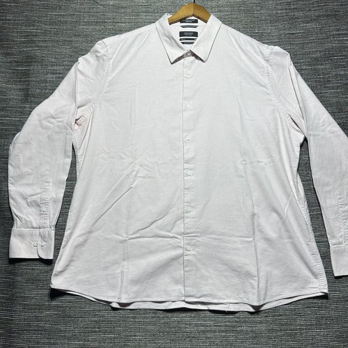 Nordstrom Button Up Shirt Men's 3XL Pink Long Sleeve Stretch Oxford - Picture 2 of 11