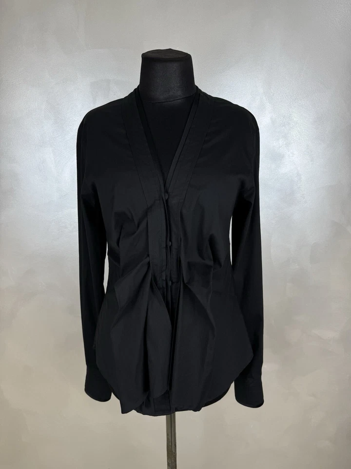 Yves Saint Laurent Rive Gauche YSL by Tom Ford Tie Knot Blouse Black Rare Auth - Image 3 of 4