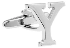 Letter Y Pair of Cufflinks Wedding Groom Dad Fancy Gift Box & Polishing Cloth