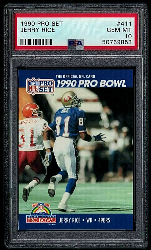 1990 PRO SET PRO BOWL #411 JERRY RICE HOF - SF 49ERS - PSA 10 GEM MINT #50769853