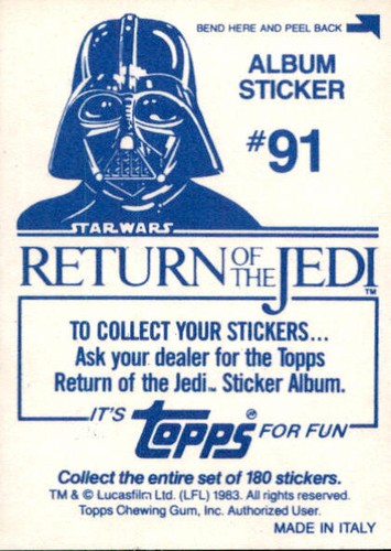 Star Wars ROTJ Trading Card Sticker Album Complete Your Set You Pick 1983 Topps - Bild 181 von 355