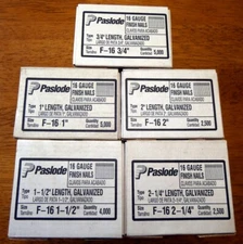 Paslode 16 Gauge Finish Nails Lot