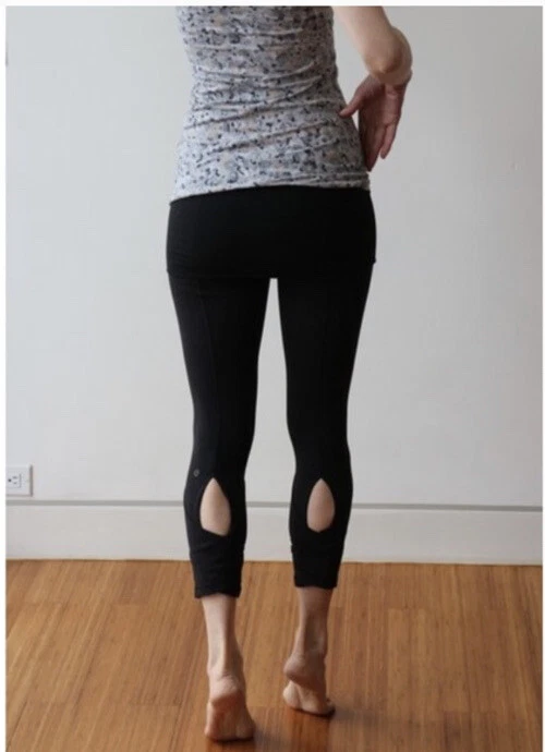 $98 LULULEMON Wunder Under Pant SE Dance Black Size 8 Leggings with Skirt