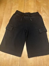 EUC Hanna Andersson Black French Terry Drawstring Waist Cargo Shorts 110 5