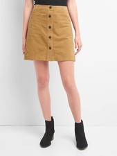 GAP Cord button-front skirt Camel Size M item 100065 J