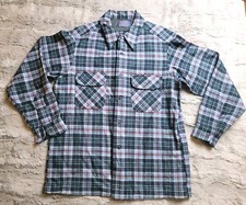 VTG 70's Pendleton Men's Board Shirt Large Loop Collar Made in USA Virgin Wool