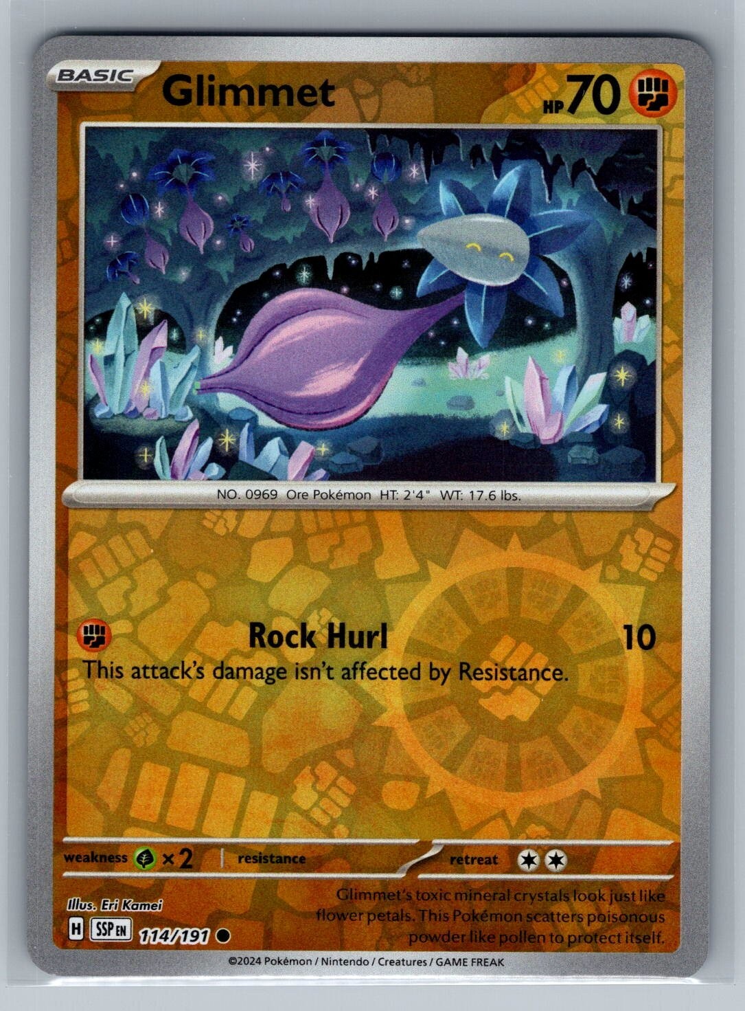 Pokemon Glimmet 114/191 Reverse Holo Surging Sparks NM