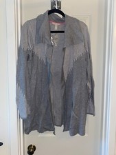 ISAAC MIZRAHI LIVE Soho Jacquard Cardigan w/ Pockets HTHR GREY sz 2X